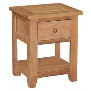 Mini Canterbury Oak Furniture 1 Drawer Lamp Table