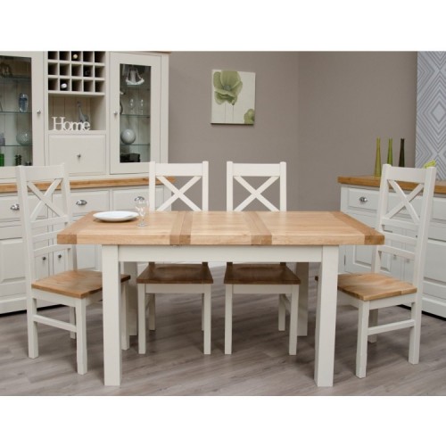 Homestyle Deluxe Painted Furniture 122cm Extending Dining Table 