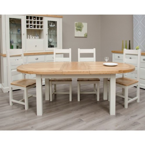 Homestyle Deluxe Painted Furniture Oval Extending Dining Table 