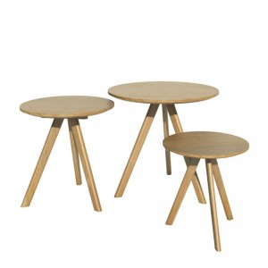 Homestyle Scandic Oak Furniture Round Nest Of Tables