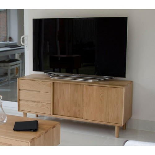 Homestyle Scandic Oak Furniture Wide Entertainment Unit  