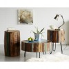 Coastal Reclaimed Wood Furniture Drum Side Table