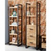 Cosmo Industrial Furniture Slim Open Bookcase