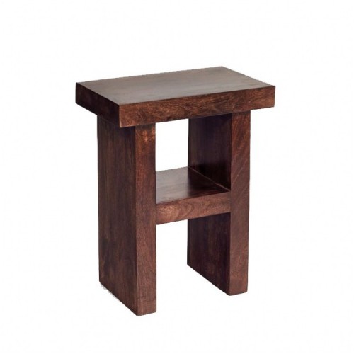 Toko Dark Mango Furniture H Shaped Side Table/ Stool