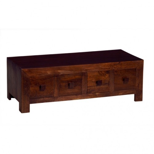Toko Dark Mango Furniture 8 Drawer Coffee Table