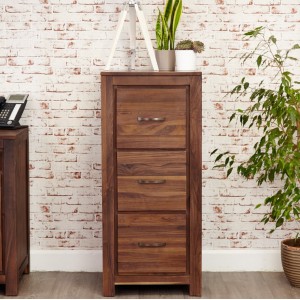 Mayan Walnut Furniture 3 Drawer Filing Cabinet