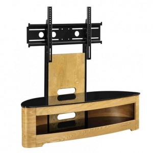 Jual Florence Oak Furniture Cantilever TV Stand with Tempered Glass