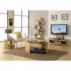Jual Florence Oak Furniture Cantilever TV Stand with Tempered Glass