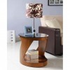 Jual Florence Walnut Furniture Lamp Table with Tempered Glass
