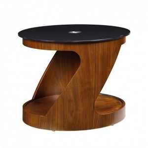 Jual Florence Walnut Furniture Lamp Table with Tempered Glass