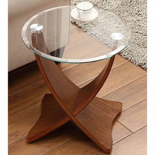 Jual Siena Walnut Furniture Round Lamp Table