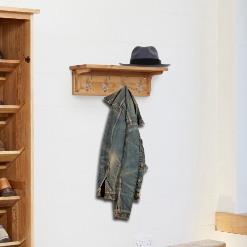 Mobel Oak Furniture Wall Mounted Coat Rack