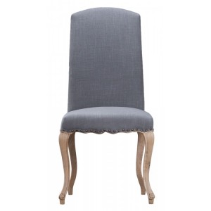 New Sherwood Oak Luxury Chair with Studs and Oak Legs - Grey (Pair)