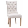 New Sherwood Oak Luxury Curved Button Back Chair - Beige (Pair)