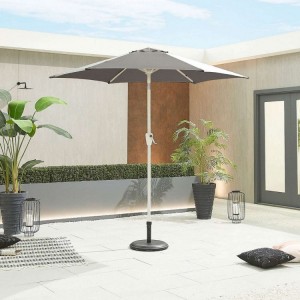 Nova Garden Furniture Antigua 2.4m Round Grey Aluminium Parasol