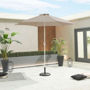 Nova Garden Furniture Antigua 2.7m Round Taupe Aluminium Parasol