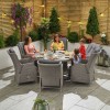 Nova Garden Furniture Carolina White Wash Rattan 6 Seat Round Dining Set with Ice Bucket