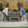 Nova Garden Furniture Ciara White Wash Rattan 3 Seater Sofa Dining Set with Rising Table