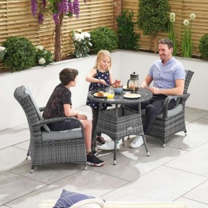 Nova Garden Furniture Olivia Grey 2 Seat 75cm Bistro Set