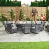Nova Garden Furniture Olivia Grey Oval 8 Seat Dining set With Fire Pit