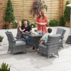 Nova Garden Furniture Olivia Grey 4 Seat 1m Rattan Dining Set