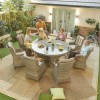 Nova Garden Furniture Oyster Round 8 Seat Rattan Dining Set