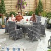 Nova Garden Furniture Ruxley Grey 6 Seat 1.35m Round Dining Set With Ice Bucket