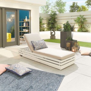 Nova Garden Furniture San Marino White Sun Lounger