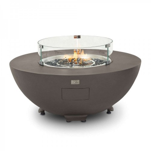 Nova Garden Furniture Saturn Round Coffee Gas Fire Pit With Cover