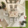 Nova Garden Furniture Venice 6 Seat White Rectangular Dining Set