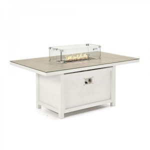 Nova Garden Furniture Vogue White Rectangular Firepit Table