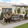 Nova Garden Furniture Compact Vogue Grey Corner Dining Set With Rising Table And Bench