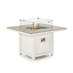 Nova Garden Furniture Vogue White Square Firepit Table