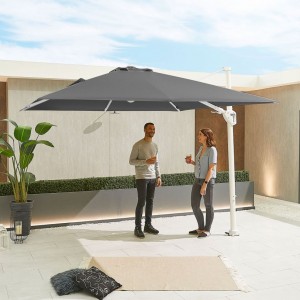 Nova Garden Furniture Frame Galaxy Grey 3m Square Led Cantilever Parasol