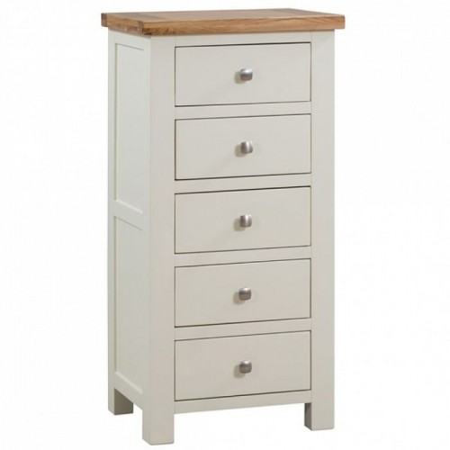 Dorset Ivory Painted Furniture 5 Drawer Tall Chest
