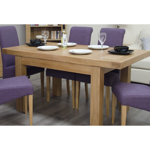 Bordeaux Solid Oak Furniture Small Extending Dining Table & 4 Chairs