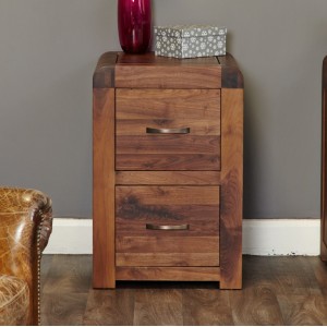 Shiro Walnut Furniture Two Drawer Filing Cabinet