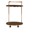 Ackley 2 Tier Gold Finish Metal and Black Glass Drinks Trolley