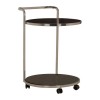 Ackley 2 Tier Stainless Steel and Black Glass Drinks Trolley