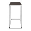 Ackley Chrome Metal Console Table With Black Glass Top