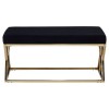 Allure Black Velvet Seat and Gold Finish Frame Bench