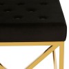 Allure Black Velvet Tufted Seat and Gold Finish Stainless Steel Bench