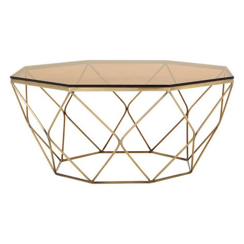 Allure Bronze and Tempered Glass Geometric Coffee Table