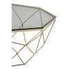 Allure Brushed Nickel Base and Semi Grey Glass Coffee Table