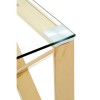 Allure Champagne Gold Metal and Clear Glass End Table