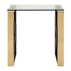 Allure Champagne Gold Metal and Clear Glass End Table