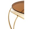 Allure Champagne Gold Metal and Red Tint Glass End Table