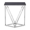 Allure Chrome Metal and Black Marble End Table