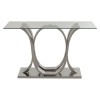 Allure Chromed Metal Curved Base and Clear Glass Console Table