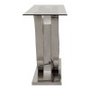 Allure Chromed Metal Curved Base and Clear Glass Console Table